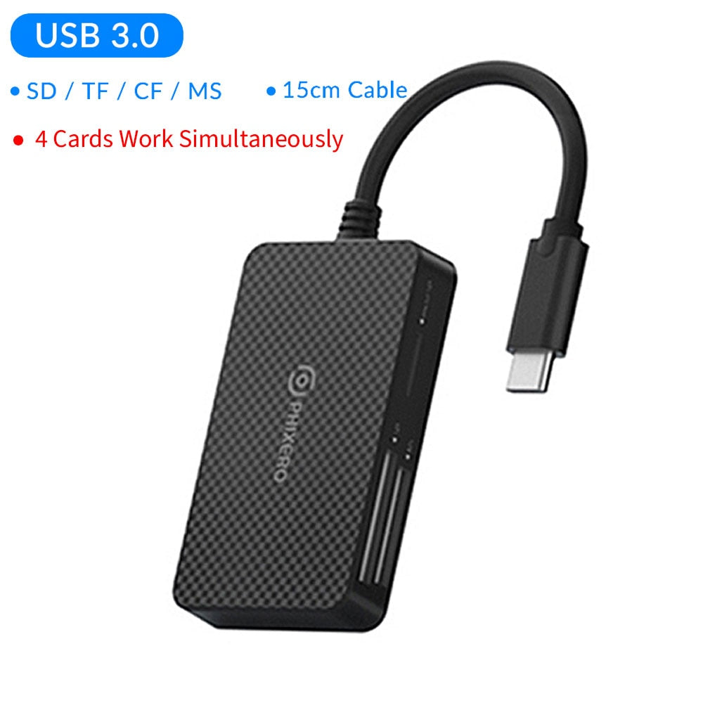 USB 3.0 Type C 4 in 1 Card Reader