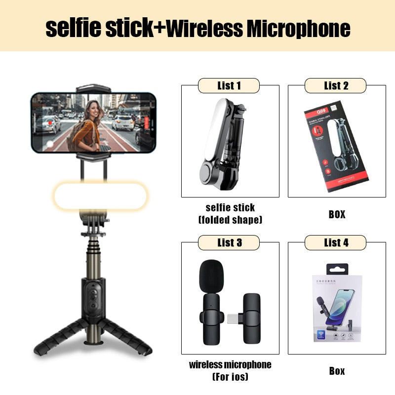 Wireless Bluetooth Selfie Stick Tripod Handheld