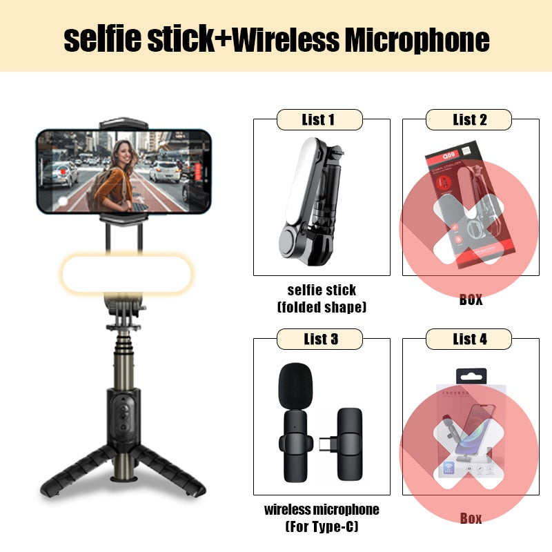 Wireless Bluetooth Selfie Stick Tripod Handheld