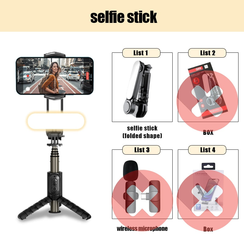 Wireless Bluetooth Selfie Stick Tripod Handheld