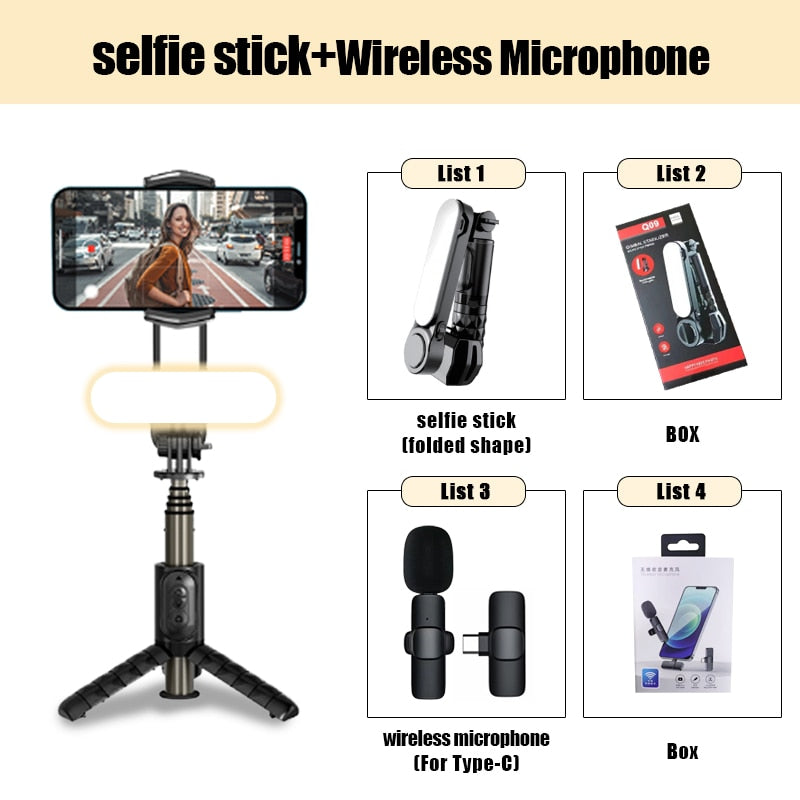 Wireless Bluetooth Selfie Stick Tripod Handheld